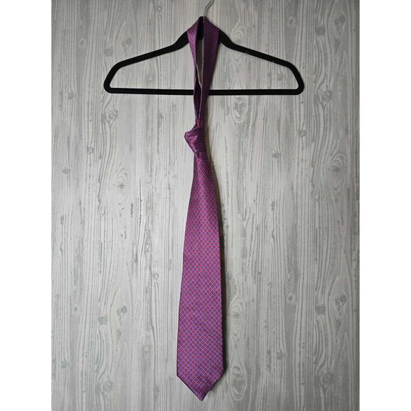 Stefano Ricci 100% Silk Geometric Pattern Neck Tie – Red & Blue Made in Italy - Picture 2 of 7